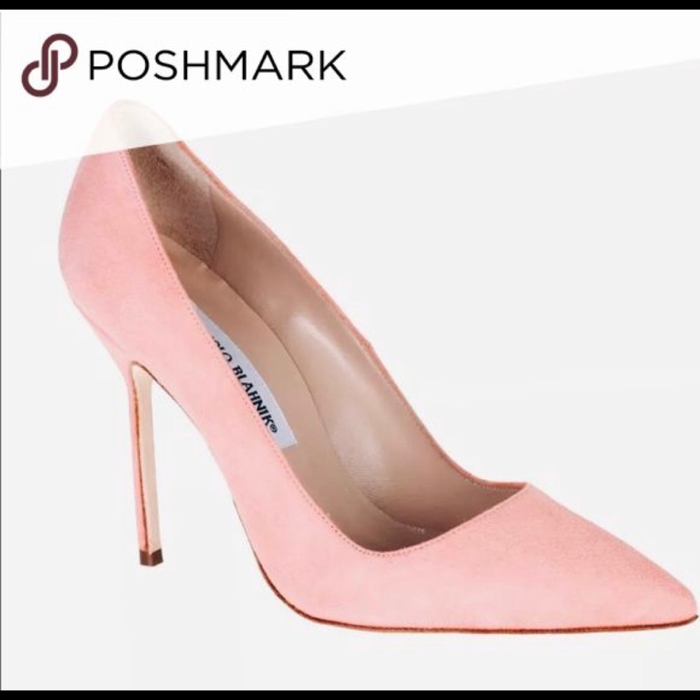 Manolo Blahnik Suede Pumps Blush Pink Nude